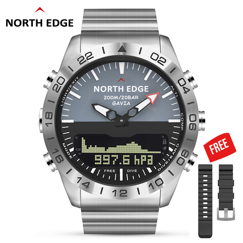 Altimeter Compass Watch - NORTH EDGE GAVIA2 Heren Duikhorloge 50M