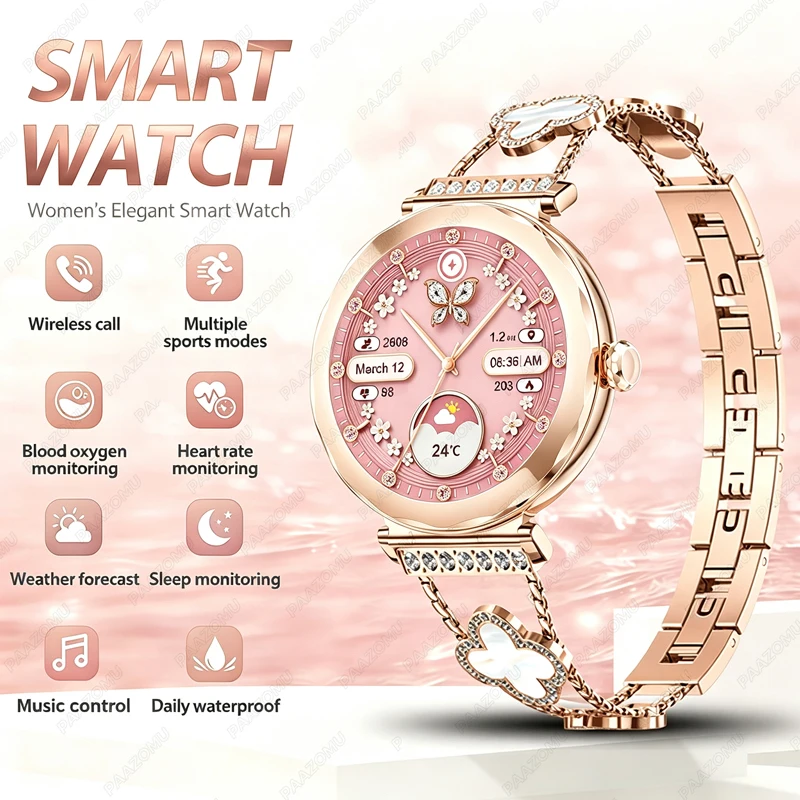 Watches Ladies Smartwatch - Roze gouden dames smartwatch 2026 met